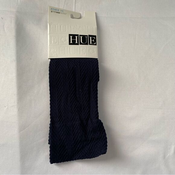 Hue Women's Chevron Quilted Knee High Socks Blue One Size - Picture 1 of 4